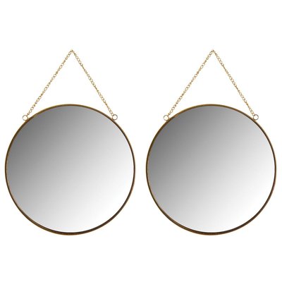 Miroir rond en métal laqué doré (Lot de 2) AUBRY GASPARD