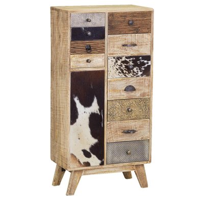 Commode en manguier et peau de vache AUBRY GASPARD