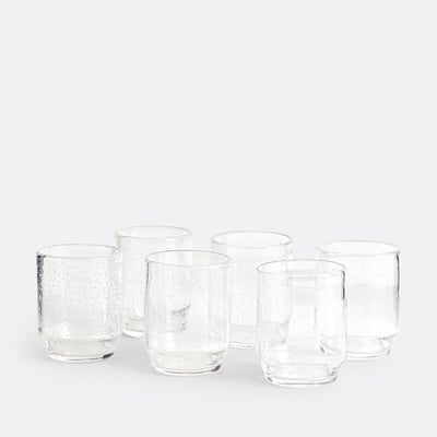 Lot de 6 verres à eau en verre bullé, FARAJI LA REDOUTE INTERIEURS