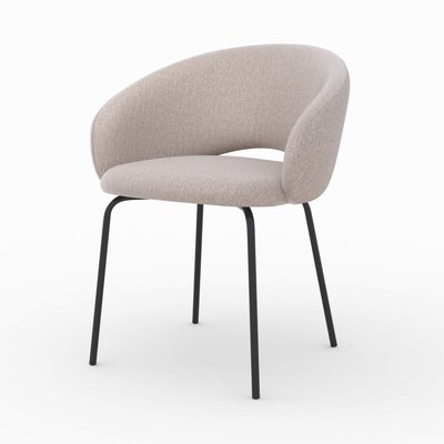Chaise en tissu chiné et pieds (à l'unité) - MILLY RENDEZ-VOUS DÉCO