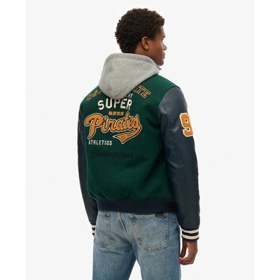 Bomber à capuche et écusson College SUPERDRY