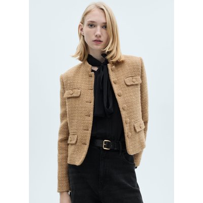Veste tweed col officier MANGO