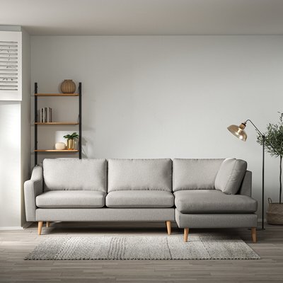Rosa Curve Soft Woven Chaise - Right Facing with Light Wood Legs SO'HOME