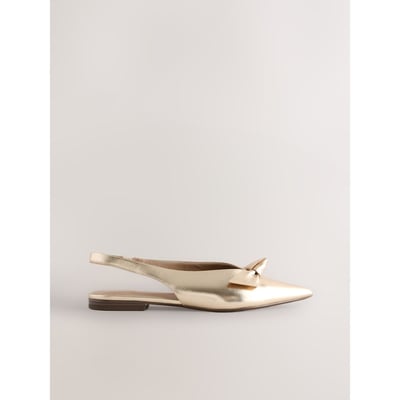 Chaussures plates pointues en cuir à bride NEXT