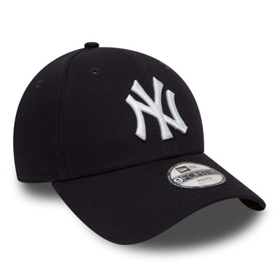 Casquette League Basic 9Forty en coton marine unie avec une coupe strapback et des inscriptions ""NY"" brodées NEW ERA