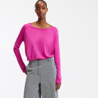 Pull col rond en maille fine, manches longues LA REDOUTE COLLECTIONS