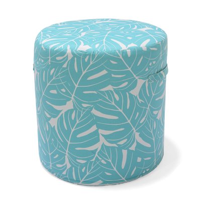 Pouf d'extérieur imprimé feuilles  citron Azur ZAGO