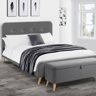 Lars Buttoned Linen Scandi Bed SO'HOME
