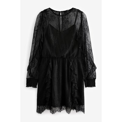 Robe courte manches longues à volants NEXT