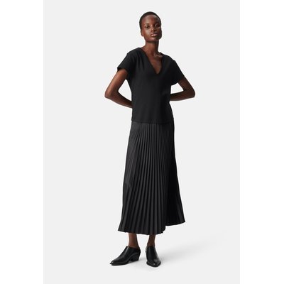 Robe longue bi-matière plissée IKKS