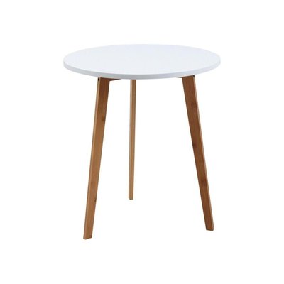 Table d'appoint ronde en bois et MDF laqué blanc AUBRY GASPARD