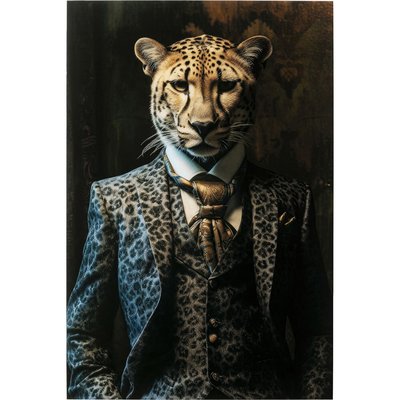 Tableau en verre léopard costume 100x150cm KARE DESIGN