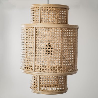 Suspension /abat-jour ronde cannage 30cm - JACK SAUDARA COLLECTIONS