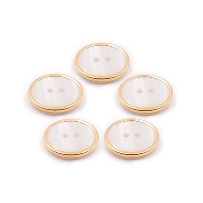Lot de 5 boutons blanc nacré gold PHILDAR
