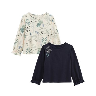 Lot de 2 t-shirts enfant manches longues Belle de nuit PETIT BEGUIN