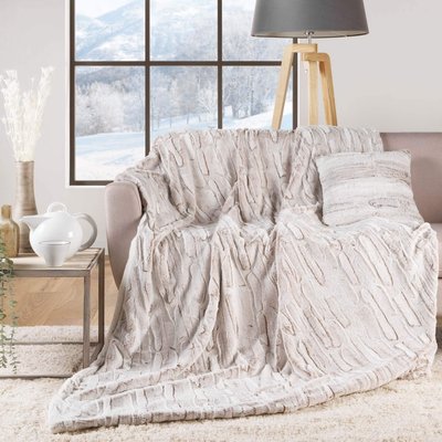 Plaid imitation fourrure/sherpa Lynx DOUCEUR D'INTÉRIEUR