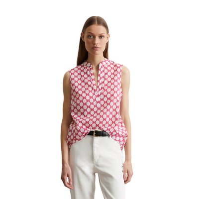 Blouse imprimée sans manches flared en voile de coton léger MARC O'POLO