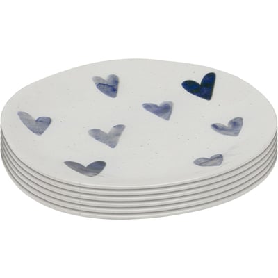 Lot de 6 assiettes plates à dessert, CUORI KARE DESIGN