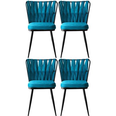 Chaise en velours et métal Kusakli (Lot de 4) HANAH HOME