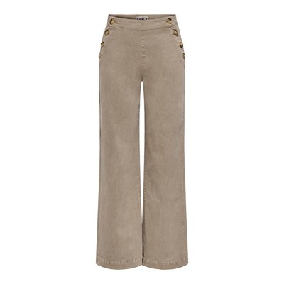 Jean large taille haute, avec boutons côtés ONLY