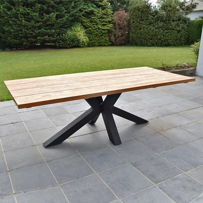 Table métal et teck recyclé 240 cm - CONCEPTUAL GECKO JARDIN