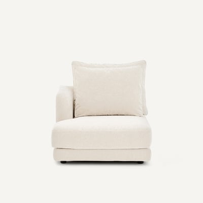 Demi-canapé gauche, arrondi, modulable en velours chenille, TIBERIO AM.PM