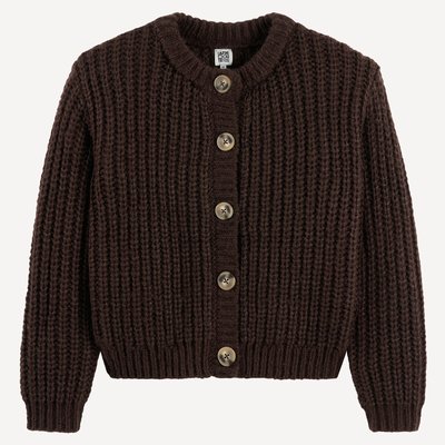 Grobstrickjacke mit rundem Ausschnitt und Knopfleiste LA REDOUTE COLLECTIONS