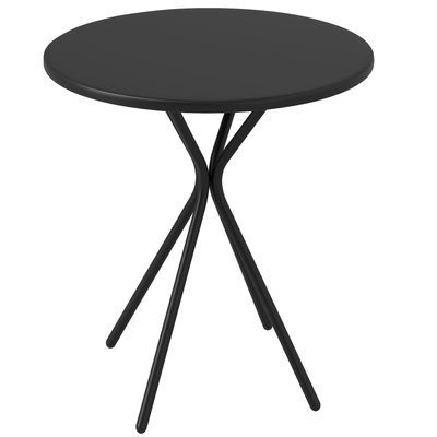 Table de jardin ronde dia. 60 cm piètement design acier noir OUTSUNNY