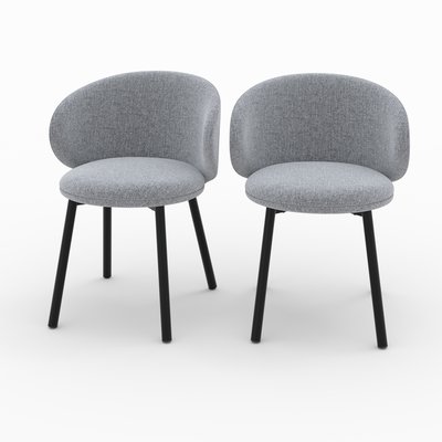 Lot de 2 chaises en tissu chiné et pieds - CÉCILIA RENDEZ-VOUS DÉCO
