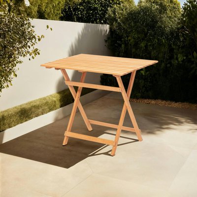 Petite table de jardin pliante en bois 80 cm SORA PIER IMPORT