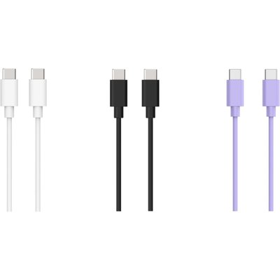 Câble USB C pack 3 câbles USB-C 1M Blanc/Noir/Mauve ESSENTIEL B