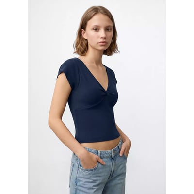 Top maille col V MANGO TEEN