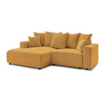 Canapé d'angle convertible 3 places en tissu chiné, ATILLA BOBOCHIC