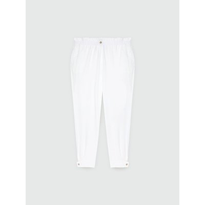 Pantalon en jersey piqué avec broderie en résille et paillettes le long des jambes FIORELLA RUBINO