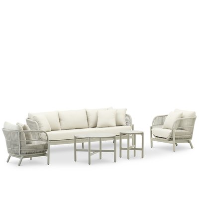 Salon de jardin 5 places, 2 tables, MILOS DEFORA HOME