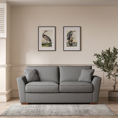 Florence Woven 3 Seater Sofa with Dark Wood Legs ÉDITÉ