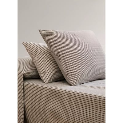 Deux taies d'oreiller percale de coton mini carreaux réversibles 50x75 cm MANGO HOME