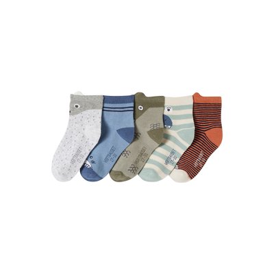 Lot de 5 paires de chaussettes animaux VERTBAUDET
