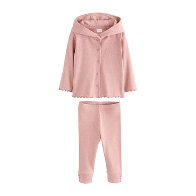 Legging et cardigan maille côtelée à capuche NEXT
