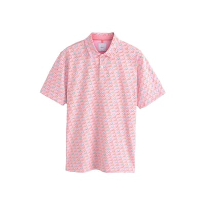 Polo manches courtes à col boutonné et motif NEXT