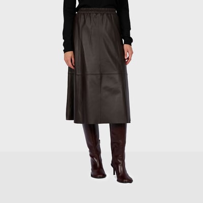 Jupe midi à taille élastiquée NAHEE OAKWOOD