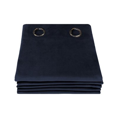 Rideau Occultant Total Velours Oeillet Noir MC710 135 x 260 (LxH) MOONDREAM