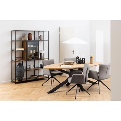 Fauteuil de salle à manger pivotant à accoudoirs en tissu (lot de 2) - LARA HELLIN, DEPUIS 1862