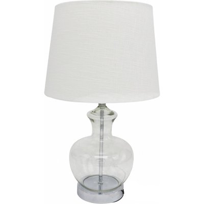 Lampe de table design en cristal et métal finition argentée RECOLLECTION