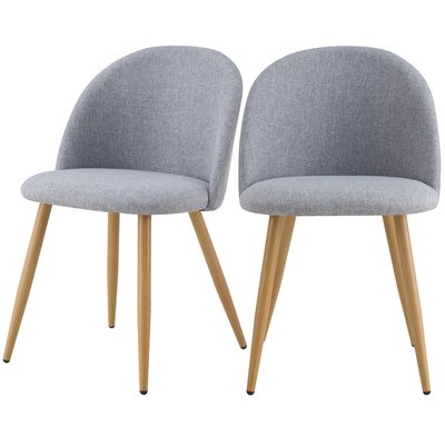Lot de 2 chaises en tissu et pieds en métal effet - COZY RENDEZ-VOUS DÉCO