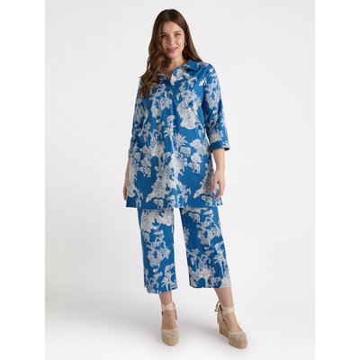 Pantalon jambe large en popeline imprimé jungle FIORELLA RUBINO