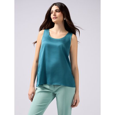 Top en satin fluide avec dos en jersey OLTRE