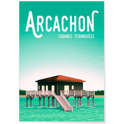 Affiche ville Arcachon L'AFFICHERIE
