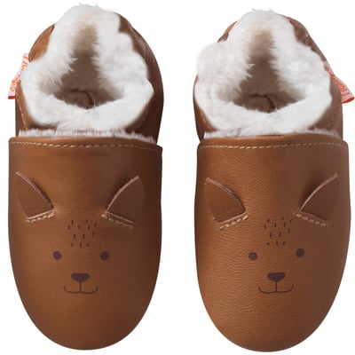 Chaussons cuir souple Lazard le renard TICHOUPS