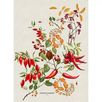 Torchon lin & coton lavé PIMENTS DOUX GARNIER THIEBAUT